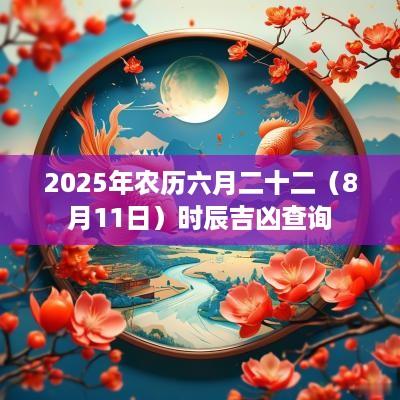 2025年农历六月二十二（8月11日）时辰吉凶查询