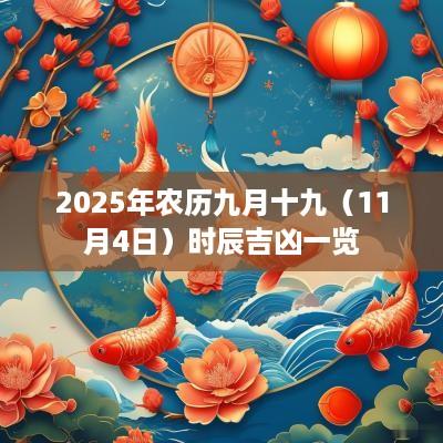 2025年农历九月十九（11月4日）时辰吉凶一览