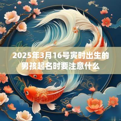 2025年3月16号寅时出生的男孩起名时要注意什么