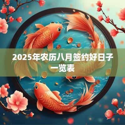 2025年农历八月签约好日子一览表