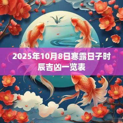 2025年10月8日寒露日子时辰吉凶一览表