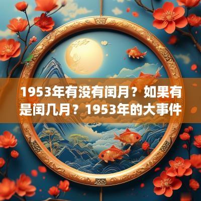 1953年有没有闰月？如果有是闰几月？1953年的大事件有哪些？