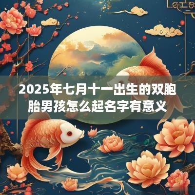 2025年七月十一出生的双胞胎男孩怎么起名字有意义