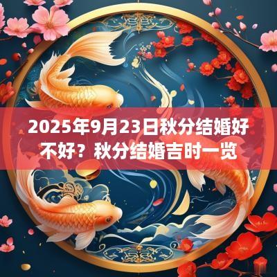 2025年9月23日秋分结婚好不好？秋分结婚吉时一览