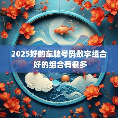 2025好的车牌号码数字组合 好的组合有很多
