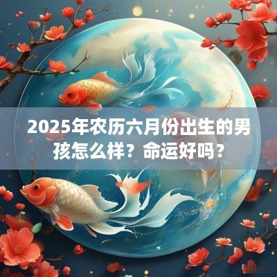 2025年农历六月份出生的男孩怎么样？命运好吗？