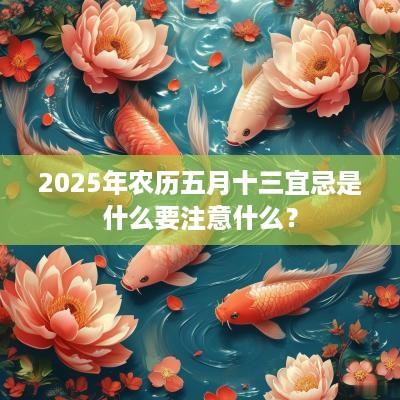 2025年农历五月十三宜忌是什么要注意什么？