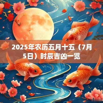 2025年农历五月十五（7月5日）时辰吉凶一览
