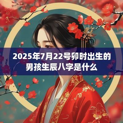 2025年7月22号卯时出生的男孩生辰八字是什么