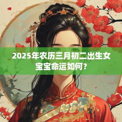 2025年农历三月初二出生女宝宝命运如何？