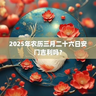 2026年农历三月二十六日安门吉利吗？