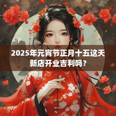 2025年元宵节正月十五这天新店开业吉利吗？