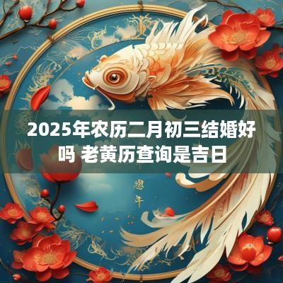 2025年农历二月初三结婚好吗 老黄历查询是吉日