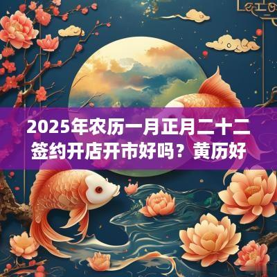 2025年农历一月正月二十二签约开店开市好吗？黄历好日子？