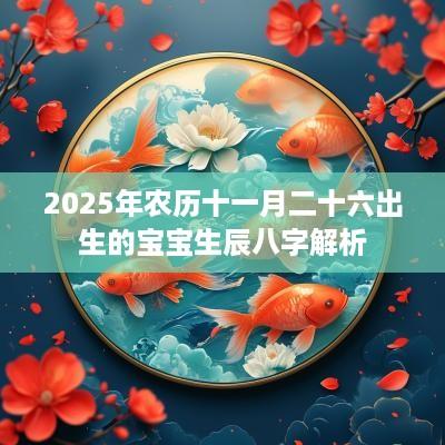 2025年农历十一月二十六出生的宝宝生辰八字解析
