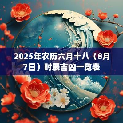 2025年农历六月十八（8月7日）时辰吉凶一览表