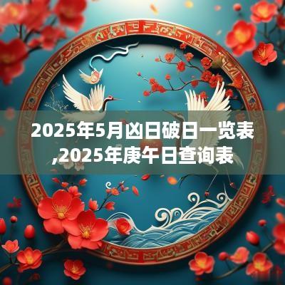 2025年5月凶日破日一览表,2025年庚午日查询表
