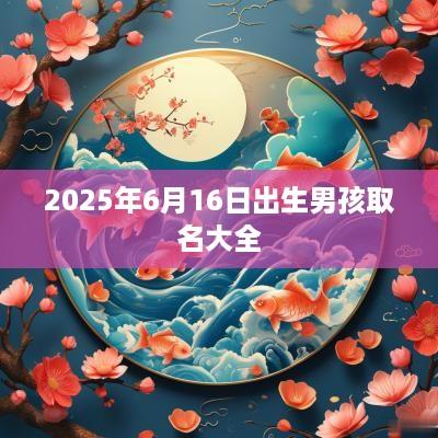 2025年6月16日出生男孩取名大全