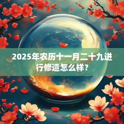 2025年农历十一月二十九进行修造怎么样？
