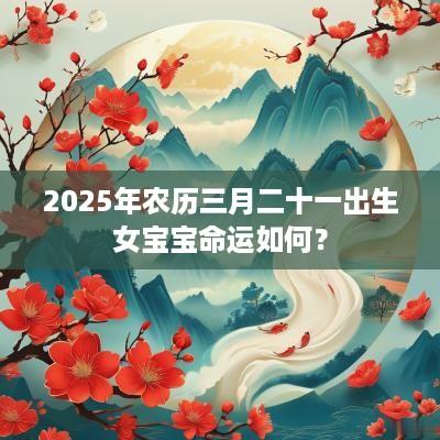2025年农历三月二十一出生女宝宝命运如何？