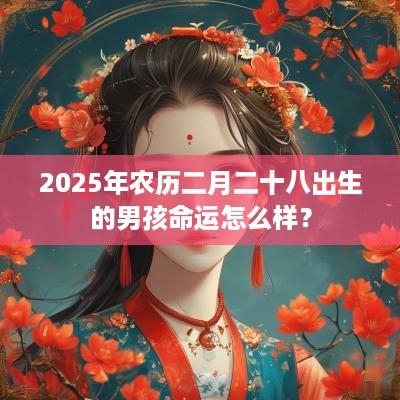 2025年农历二月二十八出生的男孩命运怎么样？