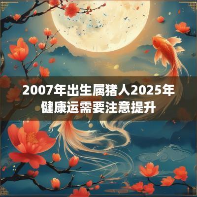 2007年出生属猪人2025年健康运需要注意提升