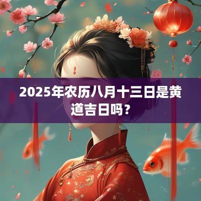 2025年农历八月十三日是黄道吉日吗？