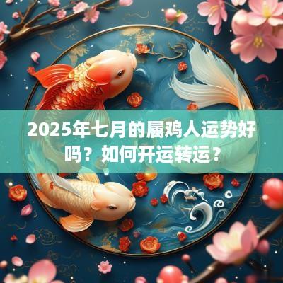 2025年七月的属鸡人运势好吗？如何开运转运？