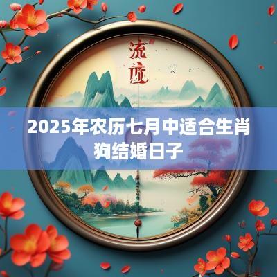 2025年农历七月中适合生肖狗结婚日子