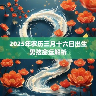 2025年农历三月十六日出生男孩命运解析