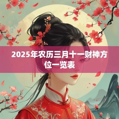 2025年农历三月十一财神方位一览表