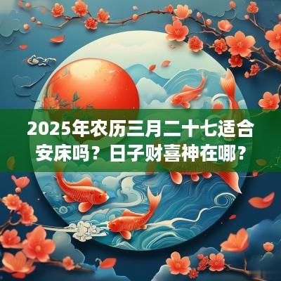 2025年农历三月二十七适合安床吗？日子财喜神在哪？