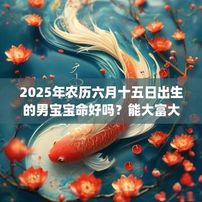 2025年农历六月十五日出生的男宝宝命好吗？能大富大贵吗？