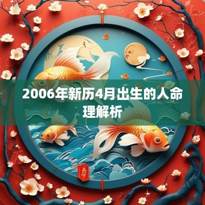 2006年新历4月出生的人命理解析
