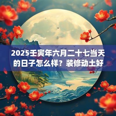 2025壬寅年六月二十七当天的日子怎么样？装修动土好不好？