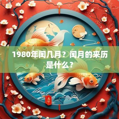 1980年闰几月？闰月的来历是什么？