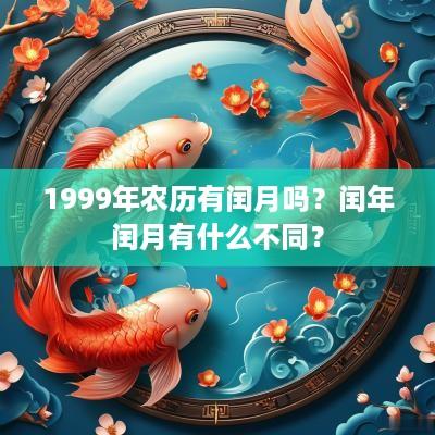 1999年农历有闰月吗？闰年闰月有什么不同？