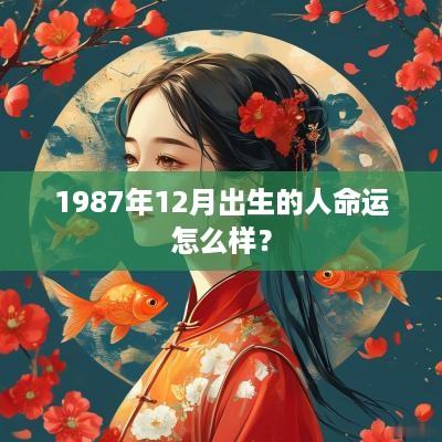 1987年12月出生的人命运怎么样？