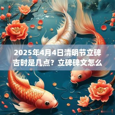 2025年4月4日清明节立碑吉时是几点？立碑碑文怎么写？