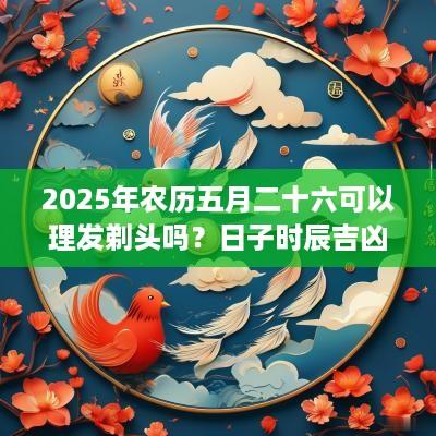 2025年农历五月二十六可以理发剃头吗？日子时辰吉凶？