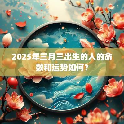 2025年三月三出生的人的命数和运势如何？