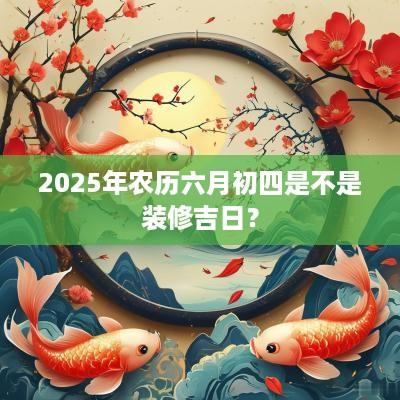 2025年农历六月初四是不是装修吉日？