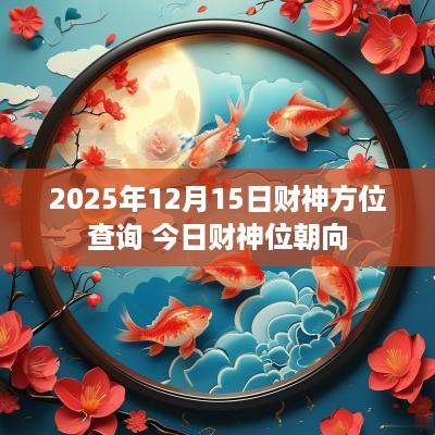 2025年12月15日财神方位查询 今日财神位朝向