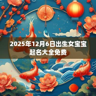 2025年12月6日出生女宝宝起名大全免费