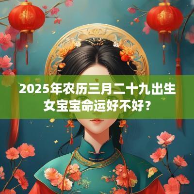 2025年农历三月二十九出生女宝宝命运好不好？