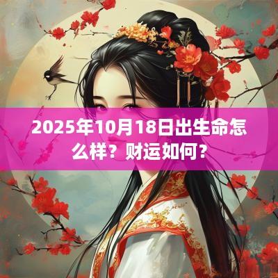 2025年10月18日出生命怎么样？财运如何？