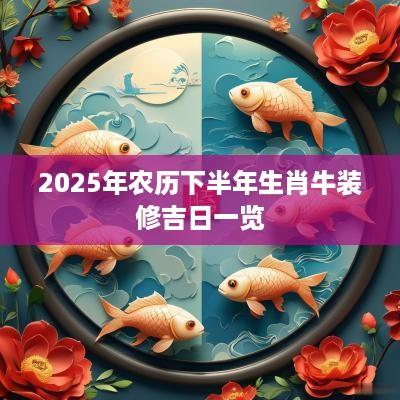 2025年农历下半年生肖牛装修吉日一览