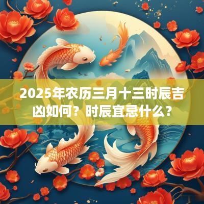 2025年农历三月十三时辰吉凶如何？时辰宜忌什么？