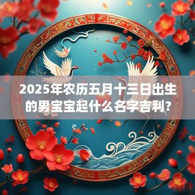 2025年农历五月十三日出生的男宝宝起什么名字吉利？