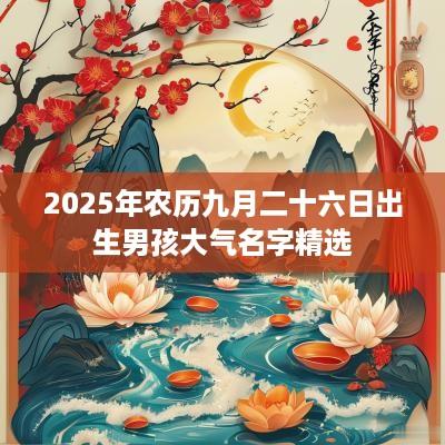 2025年农历九月二十六日出生男孩大气名字精选
